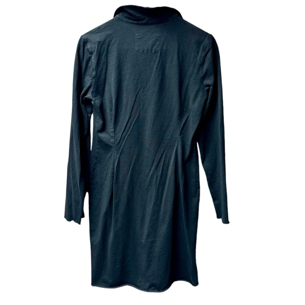 Frank & Eileen Nicole Long Sleeve Henley Dress Heritage Jersey Black Small S - Picture 5 of 14